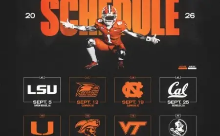 Clemson Releases 2026 Football Schedule on Official Athletics Website