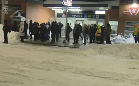TTC Subway Shutdown Strands Commuters in Cold Awaiting Shuttle Buses