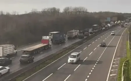Major Motorway Chaos: Truck Crash Leaves Two Lanes Closed, Drivers Stranded