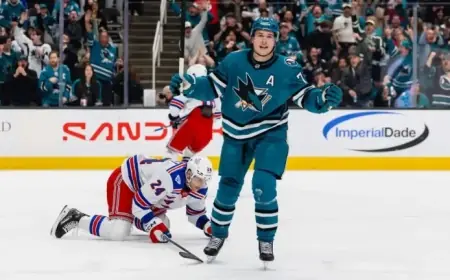 Celebrini Shines with Two Goals in Sharks’ Victory Over Rangers