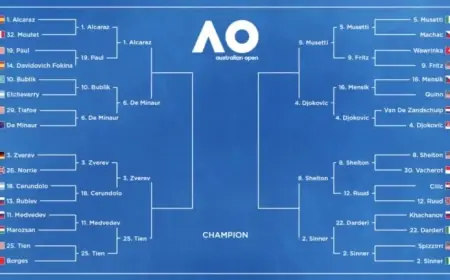 Djokovic Advances on Walkover: Updated Australian Open Men’s Tennis Results