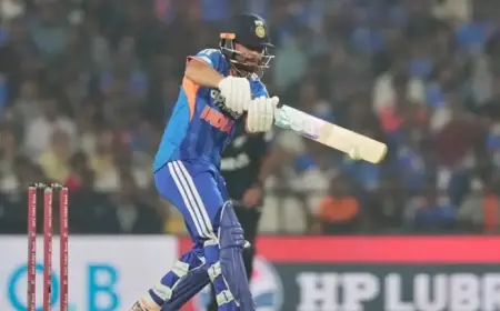 India vs New Zealand: India at 55/3, Sanju Falls in Challenging Chase