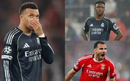 Real Madrid Falters Against Benfica: Mbappe’s Brace Can’t Prevent Champions League Play-off