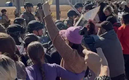 DPS Troopers Confront Protesters at Dilley ICE Detention Facility
