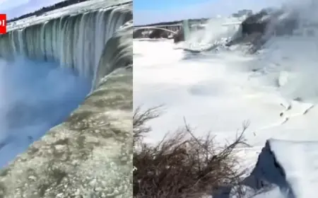 Record Polar Vortex Turns Niagara Falls Into Surreal Frozen Spectacle