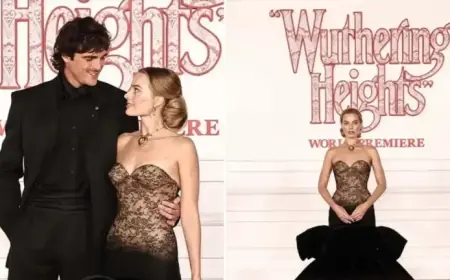 Jacob Elordi and Margot Robbie Dazzle at ‘Wuthering Heights’ Premiere Photos