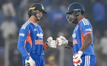 India vs New Zealand 5th T20I Live: Abhishek Shines, Samson Falls Early