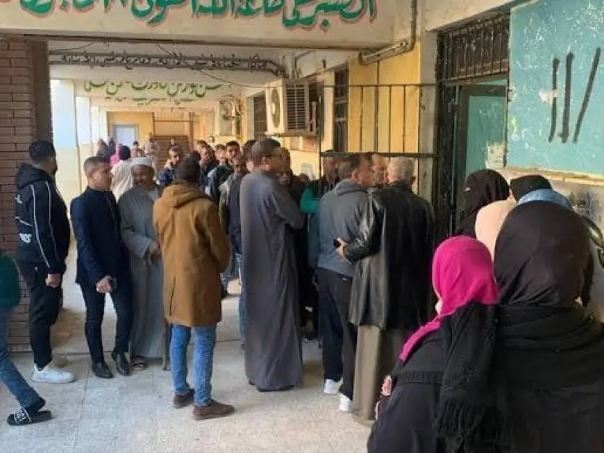 إقبال كبير من الناخبين على لجان انتخابات المنيا في اليوم الثاني لإعادة التصويت بالدورات الملغاة