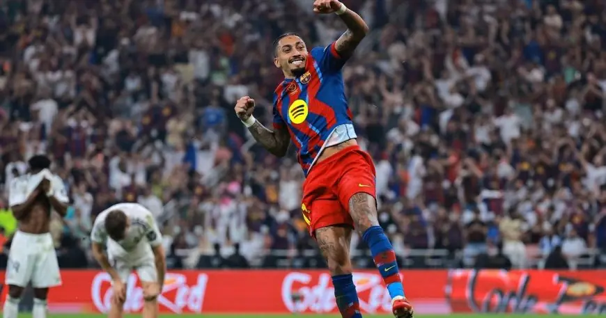 رافينيا يتألق ويقود برشلونة للفوز على ريال مدريد والاحتفاظ بكأس السوبر في جدة