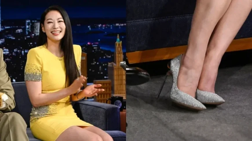 Arden Cho Dazzles on ‘Jimmy Fallon’ in Casadei Pumps