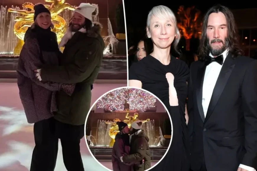 Keanu Reeves and Alexandra Grant Share Iconic Kiss at Rockefeller Center