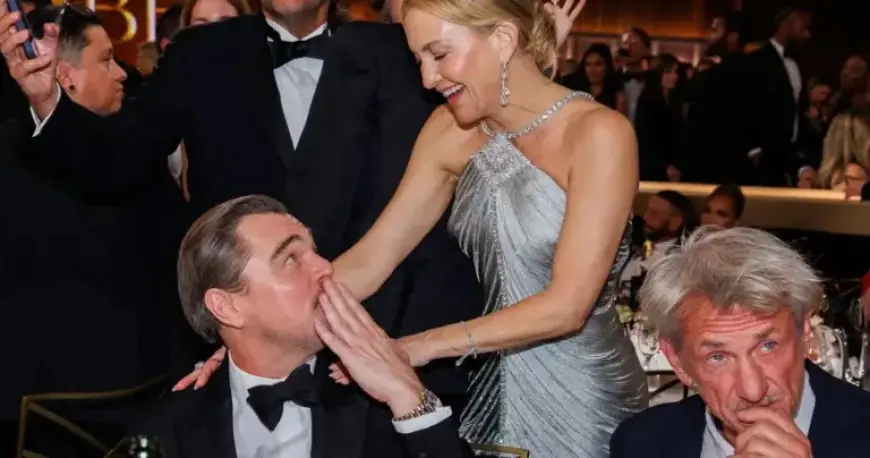 Leonardo DiCaprio Talks with Teyana Taylor at the Golden Globes