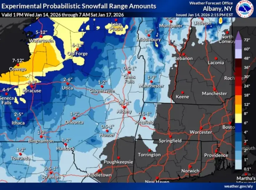 Snowstorm Approaches Upstate NY: Expected Snowfall and Timing (Interactive Maps)