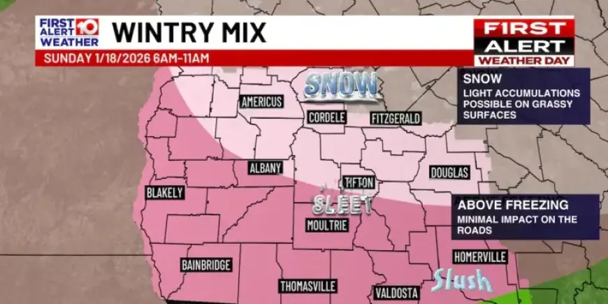 South Georgia Braces for Possible Wintry Mix Sunday Morning