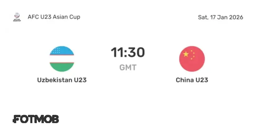 Uzbekistan vs China U23: Live Scores, Lineups & H2H Stats