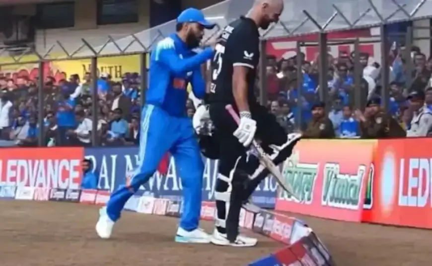 Virat Kohli Knocks New Zealand Batter Out of Ground in 3rd ODI Viral Video