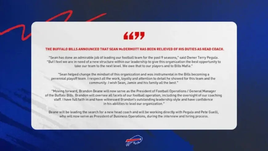 Buffalo Bills Dismiss Head Coach Sean McDermott