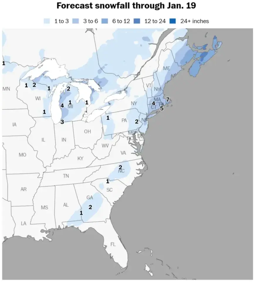 Snowstorm Impacts East Coast: Southern States to Experience Snowfall