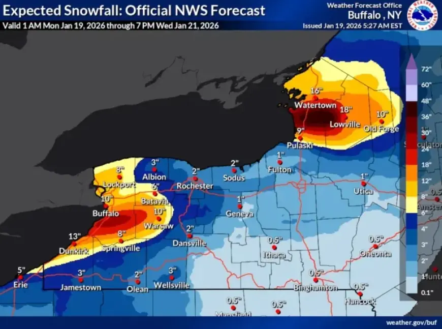 Tug Hill Prepares for Intense Snowfall: 4 Inches per Hour Expected Monday