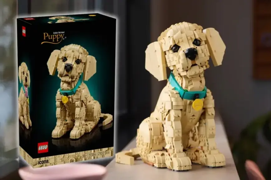 LEGO Reveals Adorable 2,102-Piece Golden Retriever Puppy Set