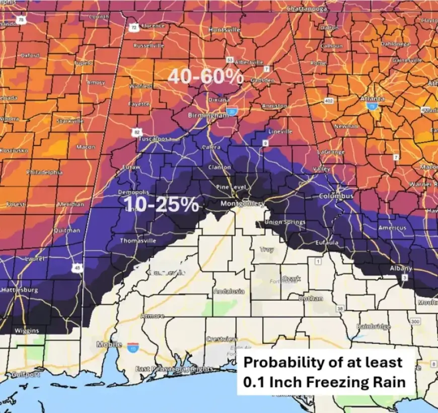 Alabama Braces for Winter Weather: Freezing Rain Forecast
