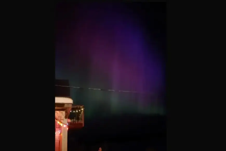 Northern Lights Illuminate the Sky Today with Deep Purples and Greens
