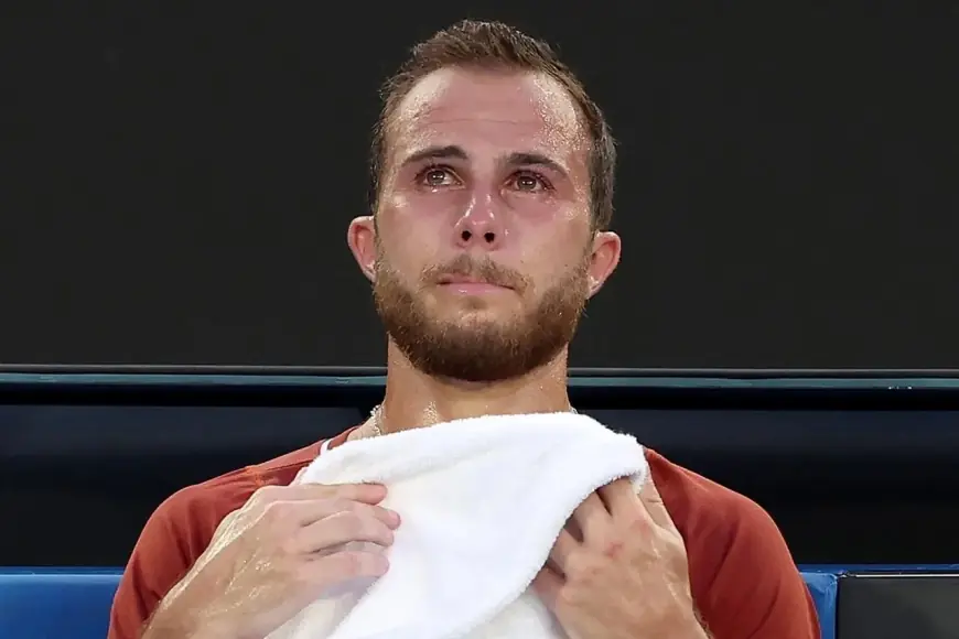 Australian Open: Hugo Gaston retires early against Jannik Sinner after distressing on-court setback