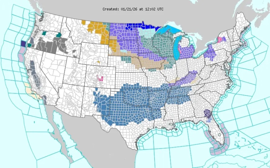 National Weather Service issues wide-ranging winter alerts as Arctic air and a high-impact storm threaten travel and power