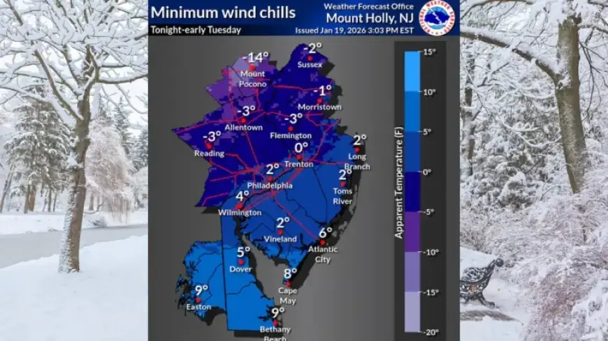 Arctic Blast to Bring Dangerous Wind Chills and Possible Snow to N.J. Tonight