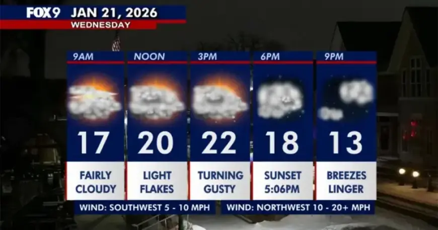 Minnesota Faces Snow Showers Wednesday, Frigid Temperatures to Follow