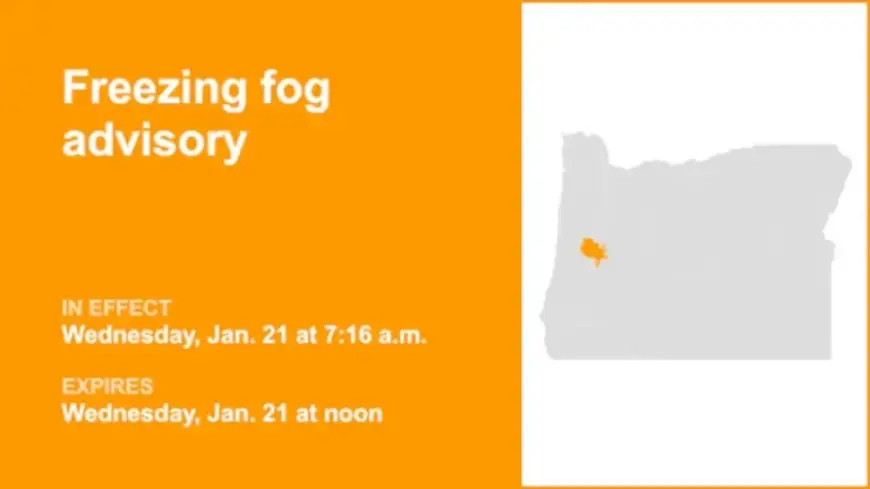 Lane County Warned of Freezing Fog: Visibility Dropping to 1/4 Mile