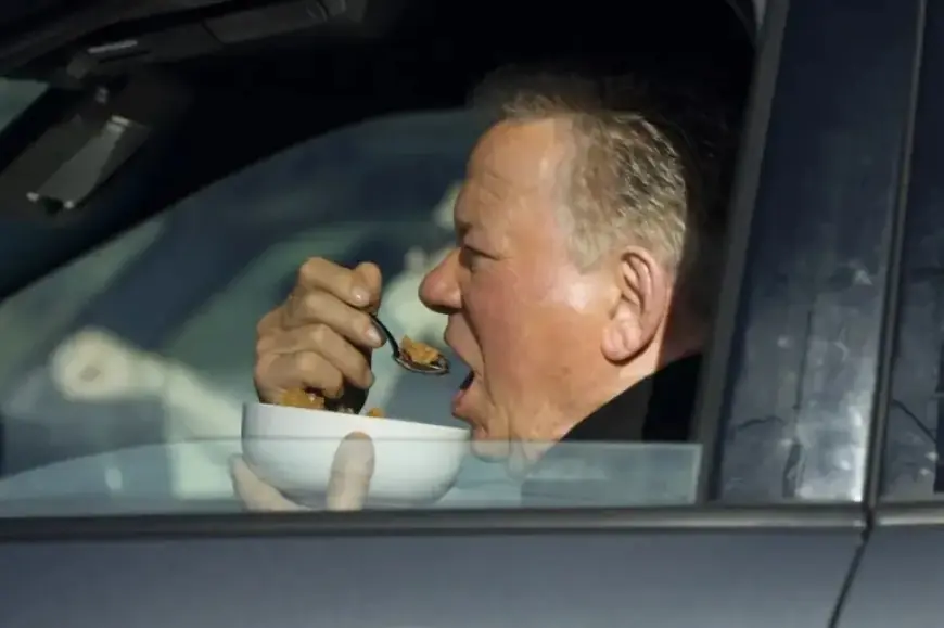 William Shatner Spotted Eating Cereal While Driving: Star Snaps Highlights