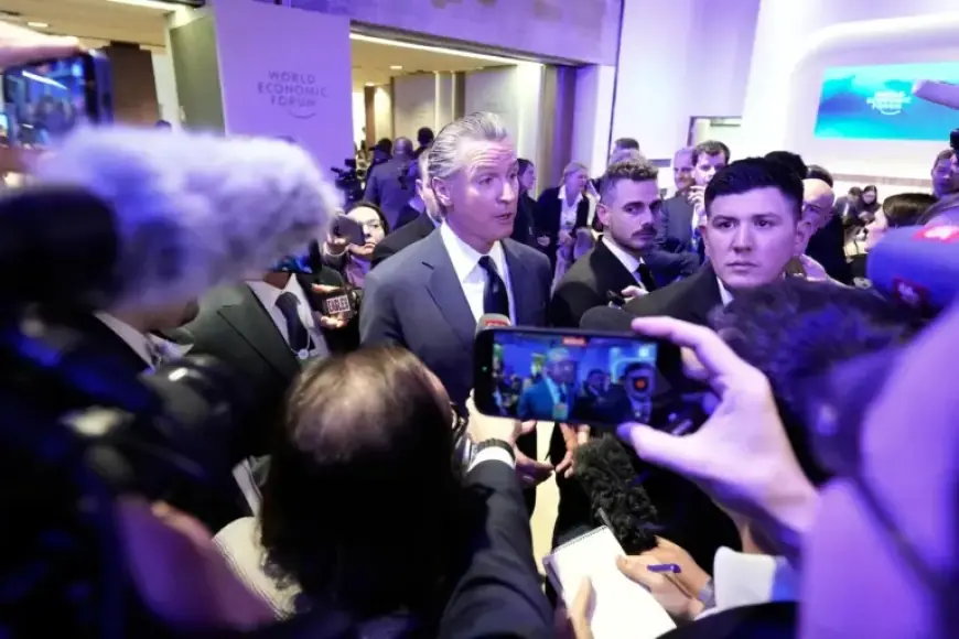 Gavin Newsom Blocked from USA House Entry at Davos