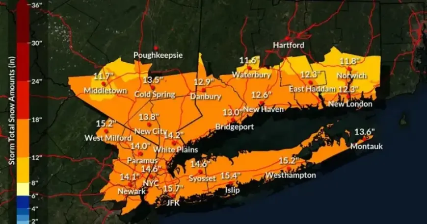 NYC Winter Storm: Sunday’s Expected Snowfall in Inches