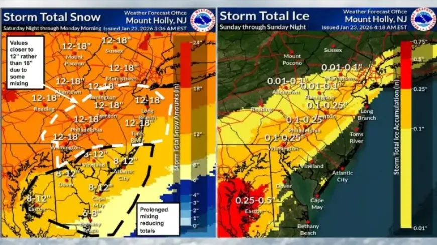 N.J. Braces for 12-18 Inches of Snow and Ice This Weekend: Forecast