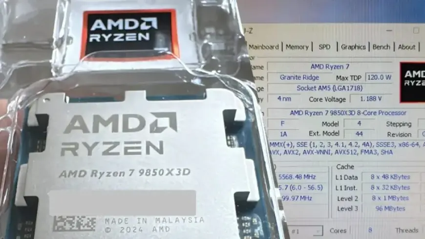 AMD Ryzen 7 9850X3D Matches 9800X3D in Early Performance Leaks