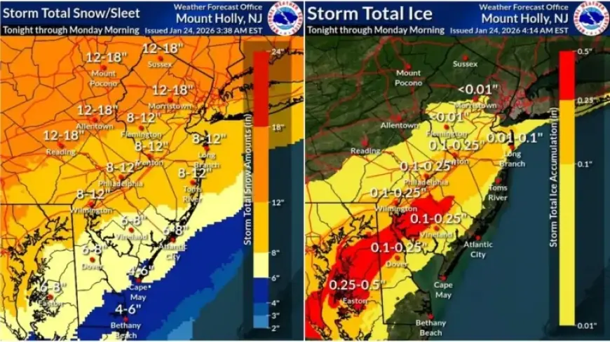 Fierce Snow and Ice Storm Approaches N.J., Forecasts Adjust for Rising Ice Threat