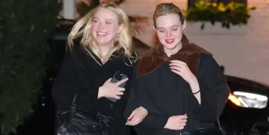 Elle and Dakota Fanning Redefine All-Black Winter Fashion Style