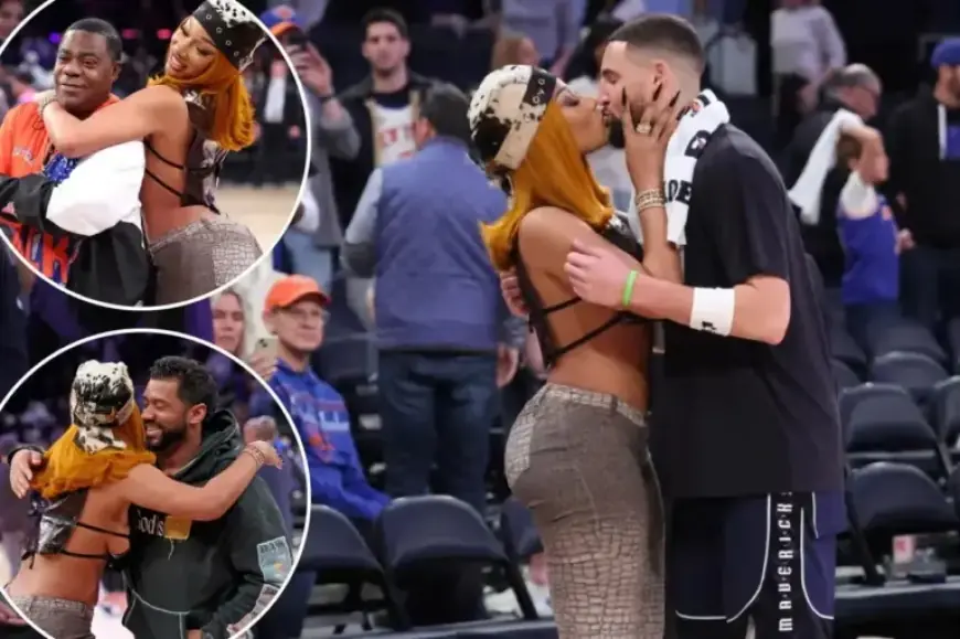 Megan Thee Stallion Kisses Klay Thompson Following Mavericks’ Victory Over Knicks