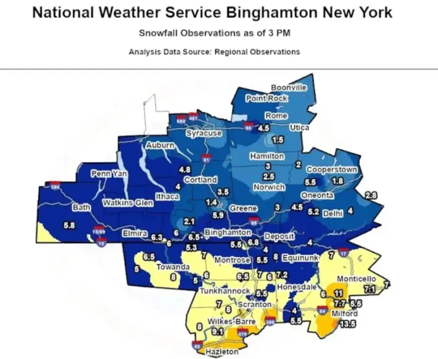 Central NY Snowfall: Discover Areas with Highest Early Snow Totals (Map)