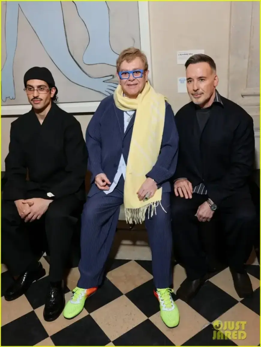 Elton John and David Furnish Attend Jacquemus Paris Fashion Week Event