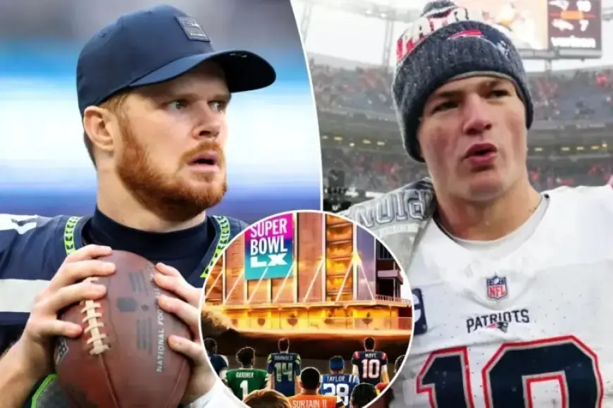 Super Bowl 2026 Graphic Featuring Sam Darnold, Drake Maye Goes Viral