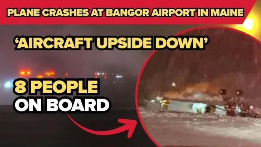 Bangor Airport Airplane Crash: Bombardier Business Jet Goes Down on Takeoff During Winter Storm, Investigation Underway