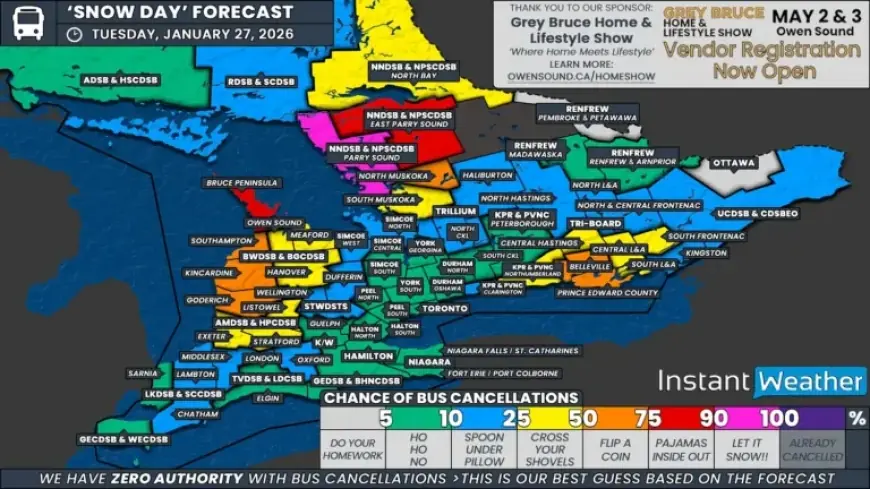 “School Buses at Risk as Snow Squalls Hit Southern Ontario Tuesday”