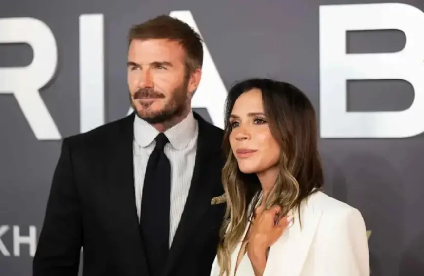 Victoria Beckham Dazzles in Thigh-High Slit Dress During Family Outing with David