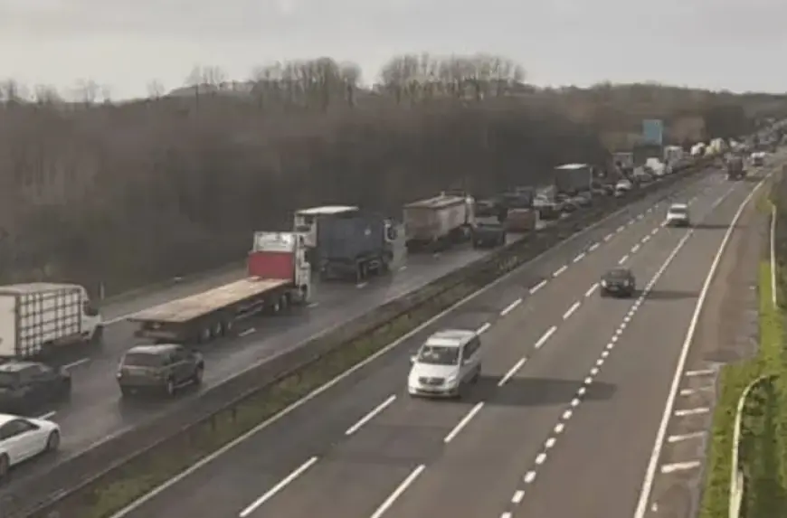 Major Motorway Chaos: Truck Crash Leaves Two Lanes Closed, Drivers Stranded