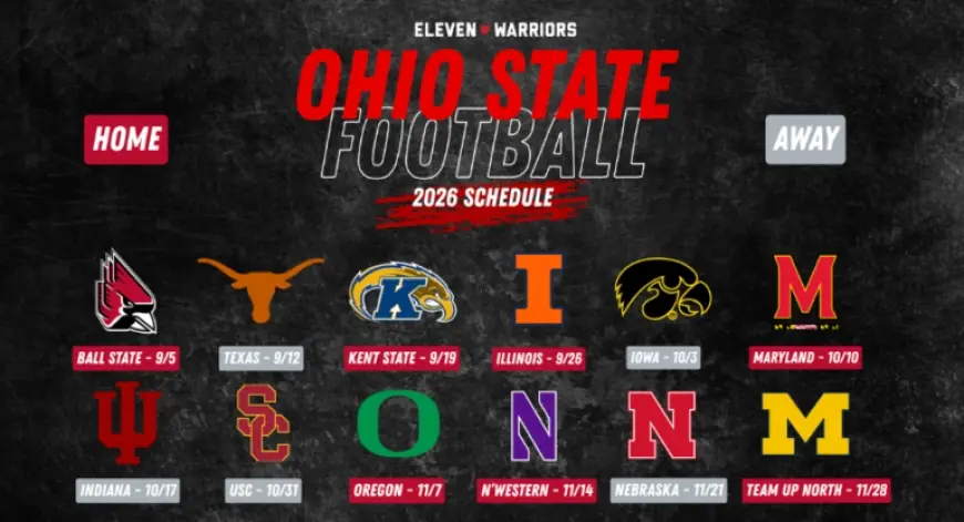 Ohio State’s 2026 Schedule Features USC, Oregon, Indiana, and Michigan Showdown