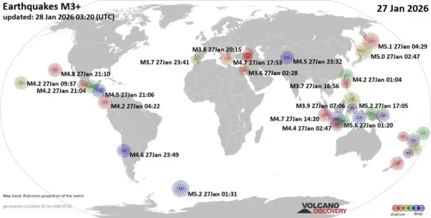 Earthquake Update: Global Activity on January 27, 2026