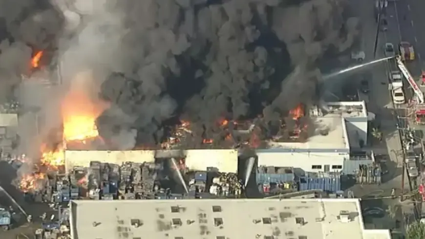 South El Monte Blaze Sends Smoke Miles Away