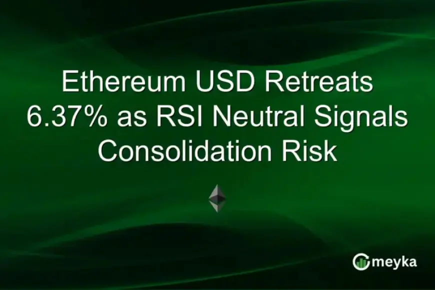 Ethereum USD Drops 6.37% Amid Neutral RSI, Signaling Consolidation Risk
